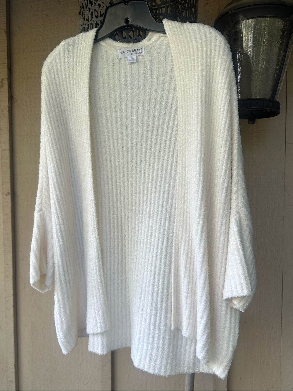 Barefoot Dreams CozyChic Lite Ribbed Shrug Cardigan - Cream
